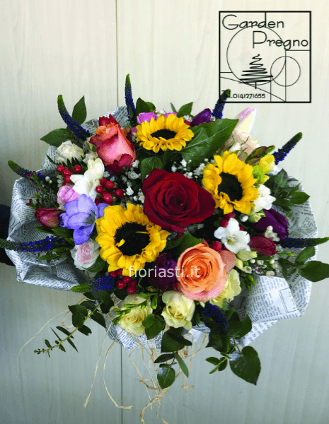 Bouquet misto con girasoli